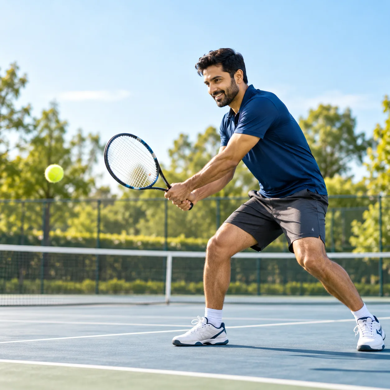Man returning to tennis after rehabilitation